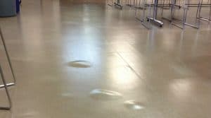 Moisture in concrete causes vinyl flooring to fail