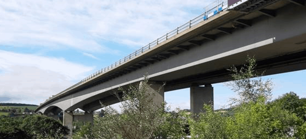 Friarton Bridge of Perth UK under maintenance treatment including Aquron concrete hydrogels