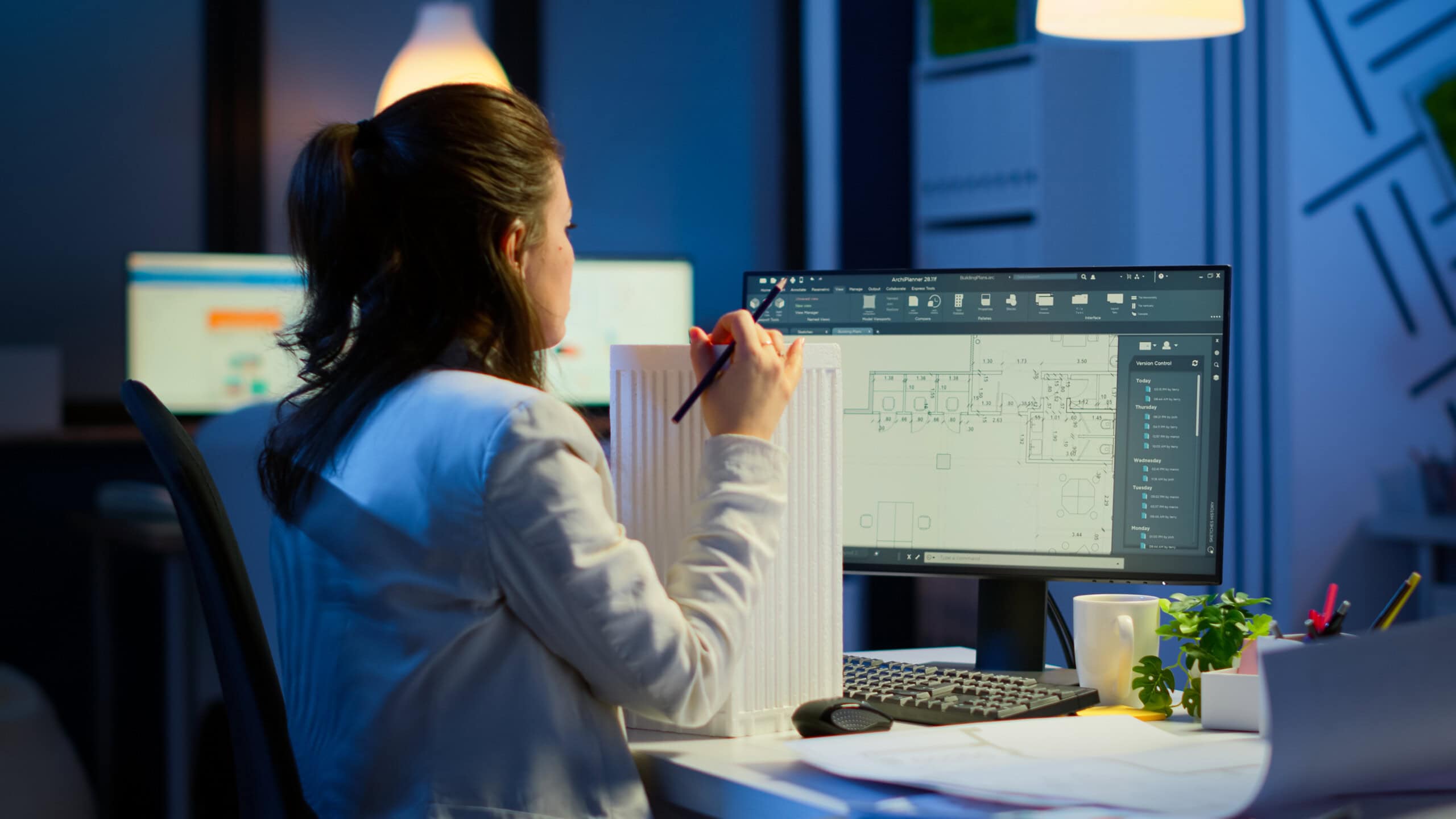 Architect structural engineer construction designer concept image