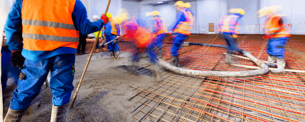 Concrete floor under construction