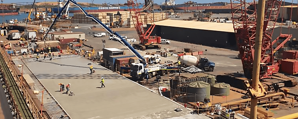 Mine mining infrastructure concrete construction quality curing