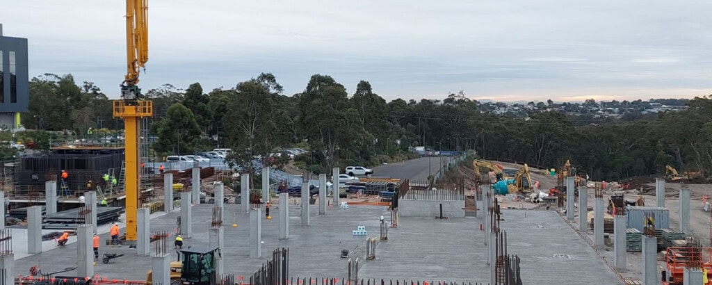 John Hunter Hospital under construction concrete sealing works