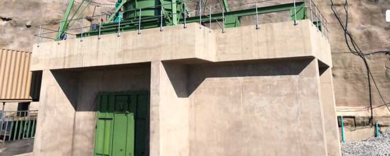 Mining concrete infrastructure mine site