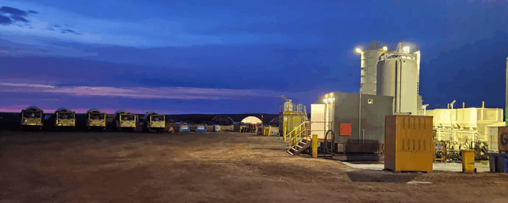 Mining site at evening