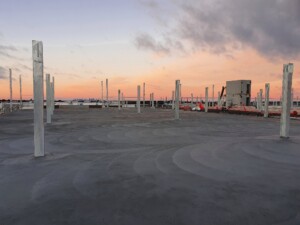 Curing concrete on car parks