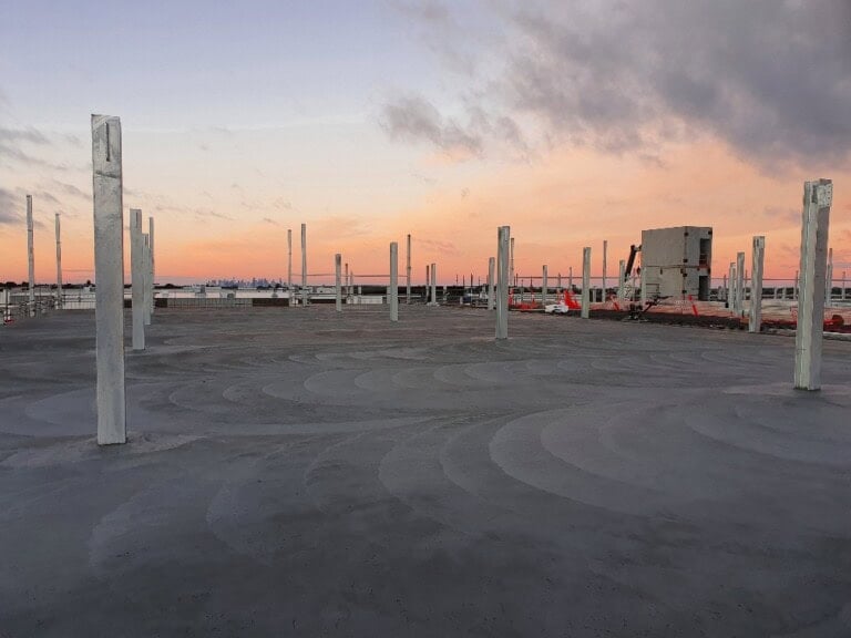 Curing concrete on car parks