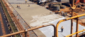 Port Hedland Hydracure curing blankets - Marine concrete protection.