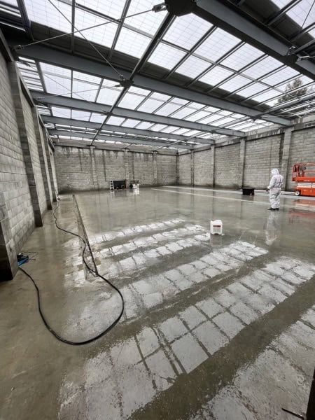 Renwick water treatment plant concrete blockwork walls substrate