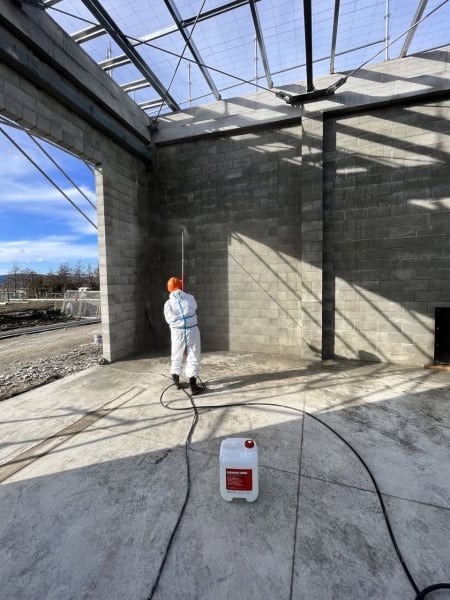Renwick Water Treatment Plant concrete blockwork protection