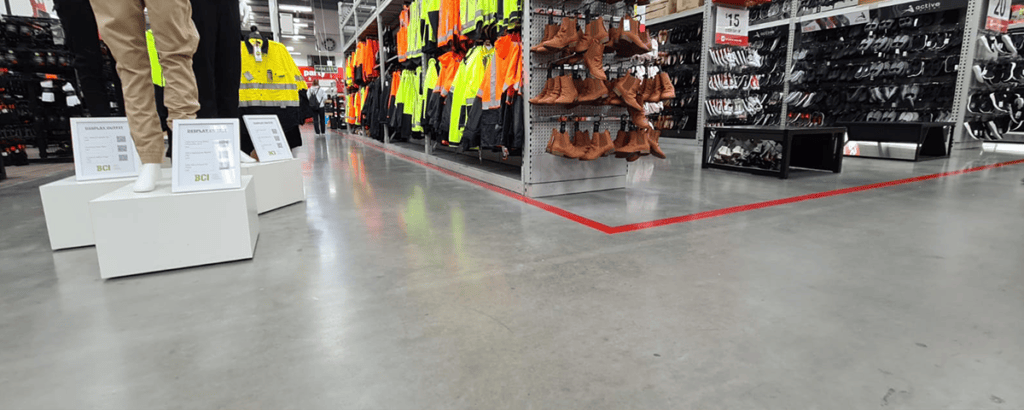 The Warehouse Limited TWL Sylvia Park retail concrete floor exposed finish