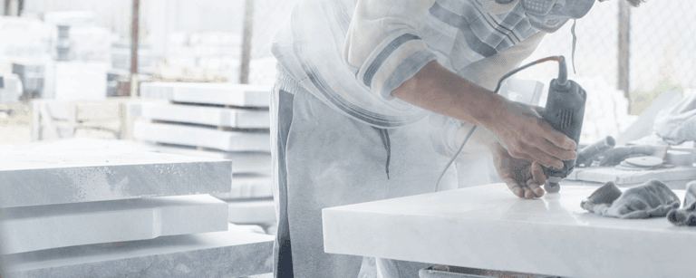 Stonemason creates silica dust