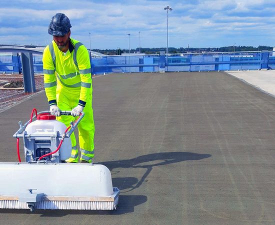 An applicator at the Luton Airport project UK - photo provided by Ross Groombridge